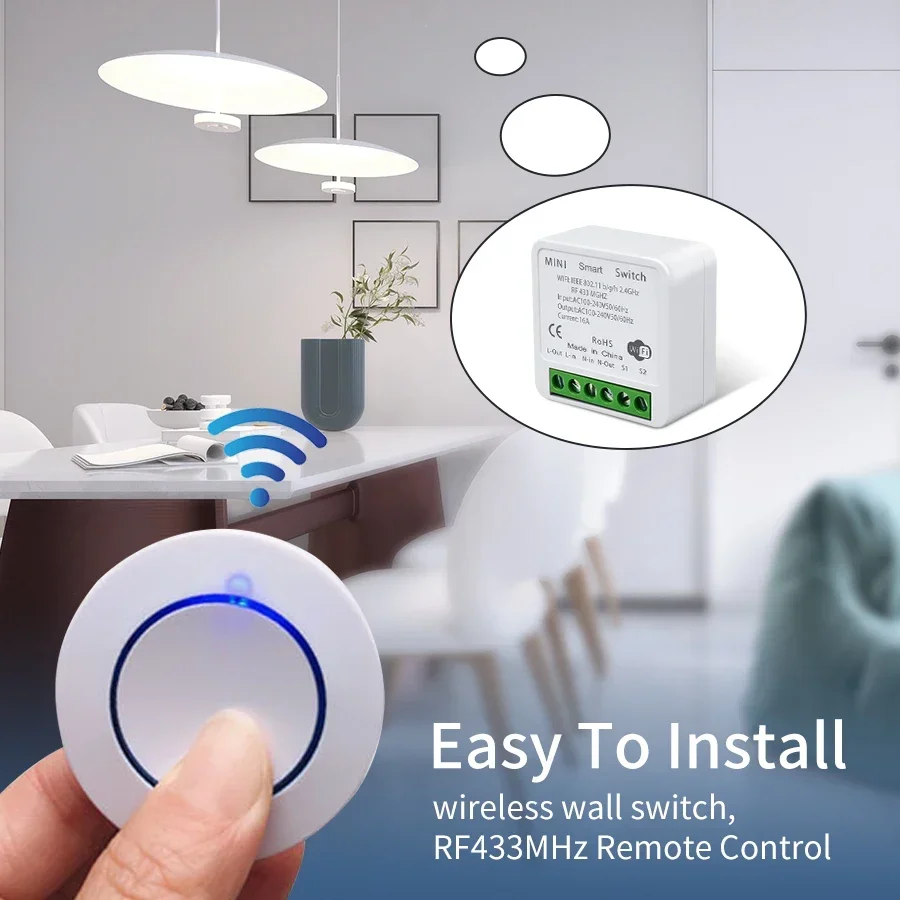 Sonoff Basic Switch - Tuya WiFi inteligentny przełącznik 16A RF433Mhz
