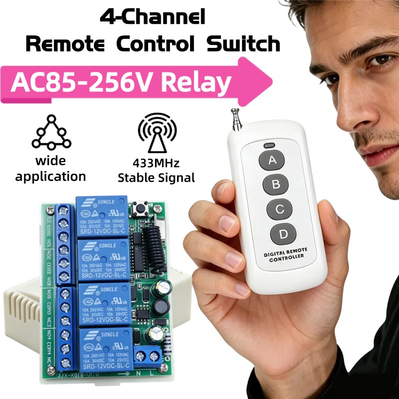 433 MHz AC 110V 220V 4-kanałow – 433Mhz Receiver Module recenzja i cena